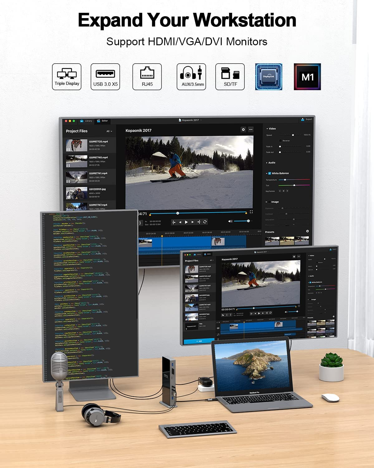 UOEOS13-in-1 USB C Laptop Docking Station - QGeeM