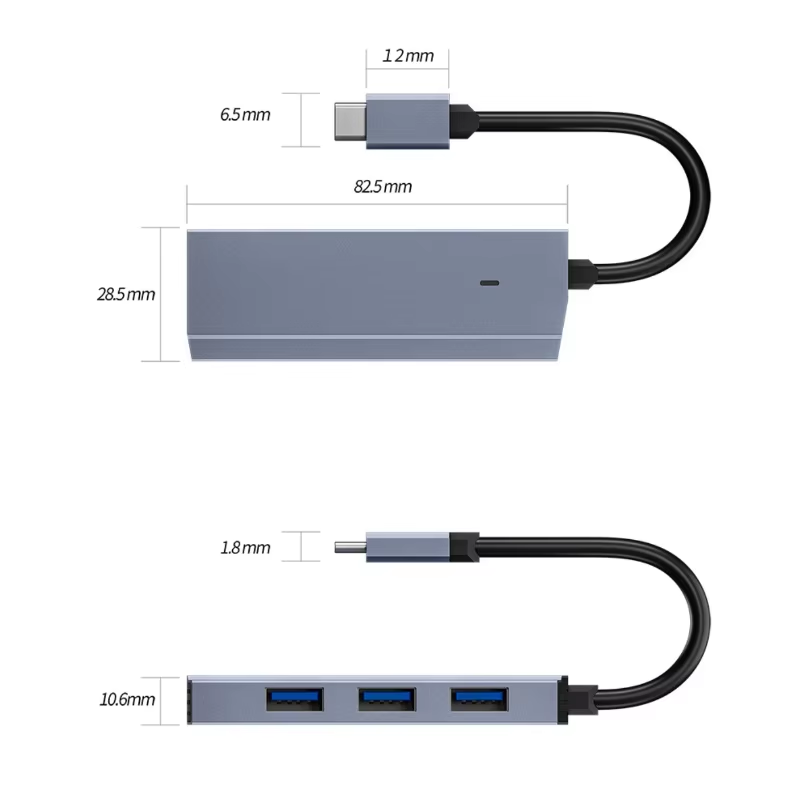 USB C Hub 4 in 1 with 4 Port USB 3.0 5Gbps High-Speed  Adapter Compatible with Windows 10/8/8.1/7 / Vista / XP and Mac OS X, Linux and Chrome OS.