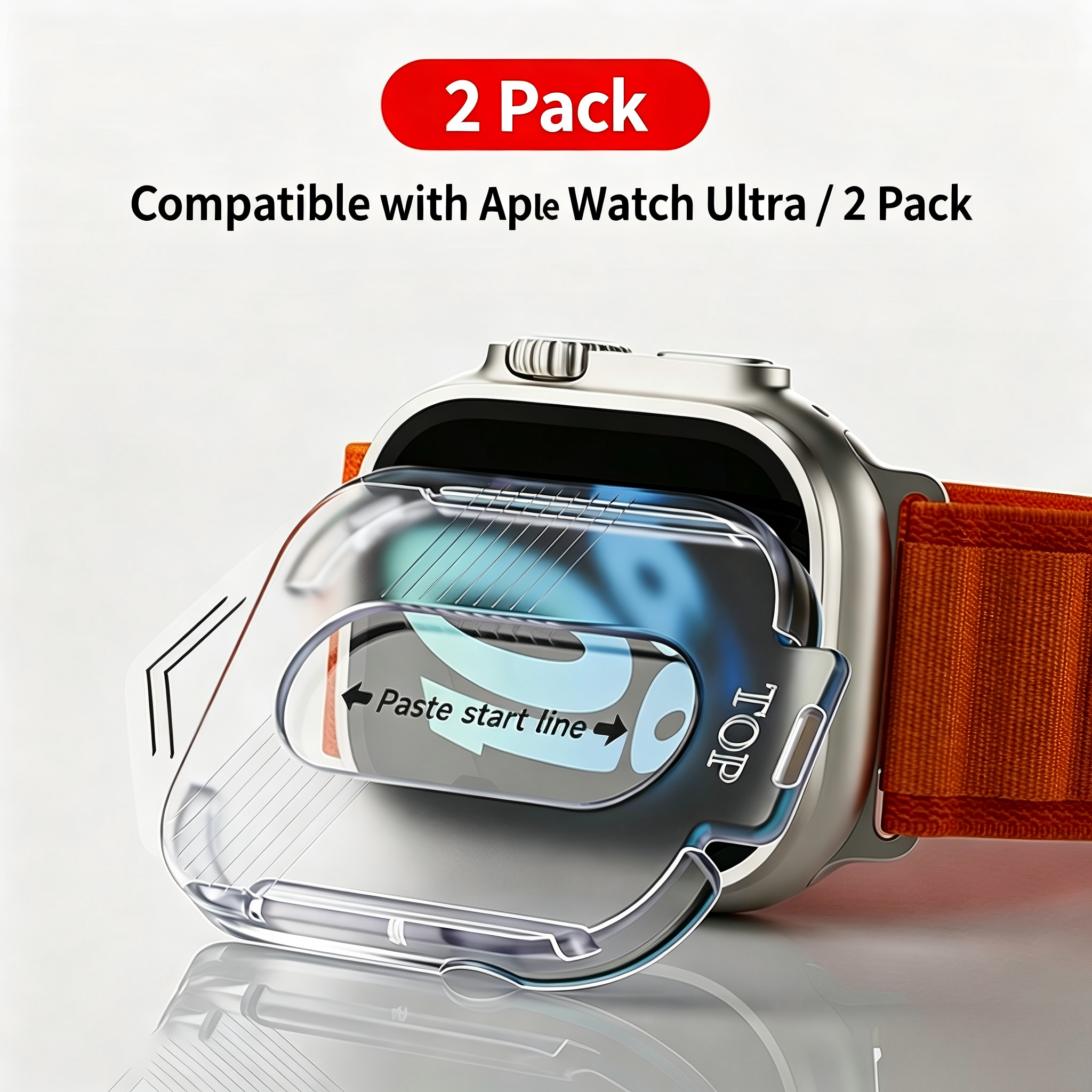 Applicable for Apple Watch Ultra2 steel protective film with positioning feature. 49mm dust-proof second sticker film, high definition.