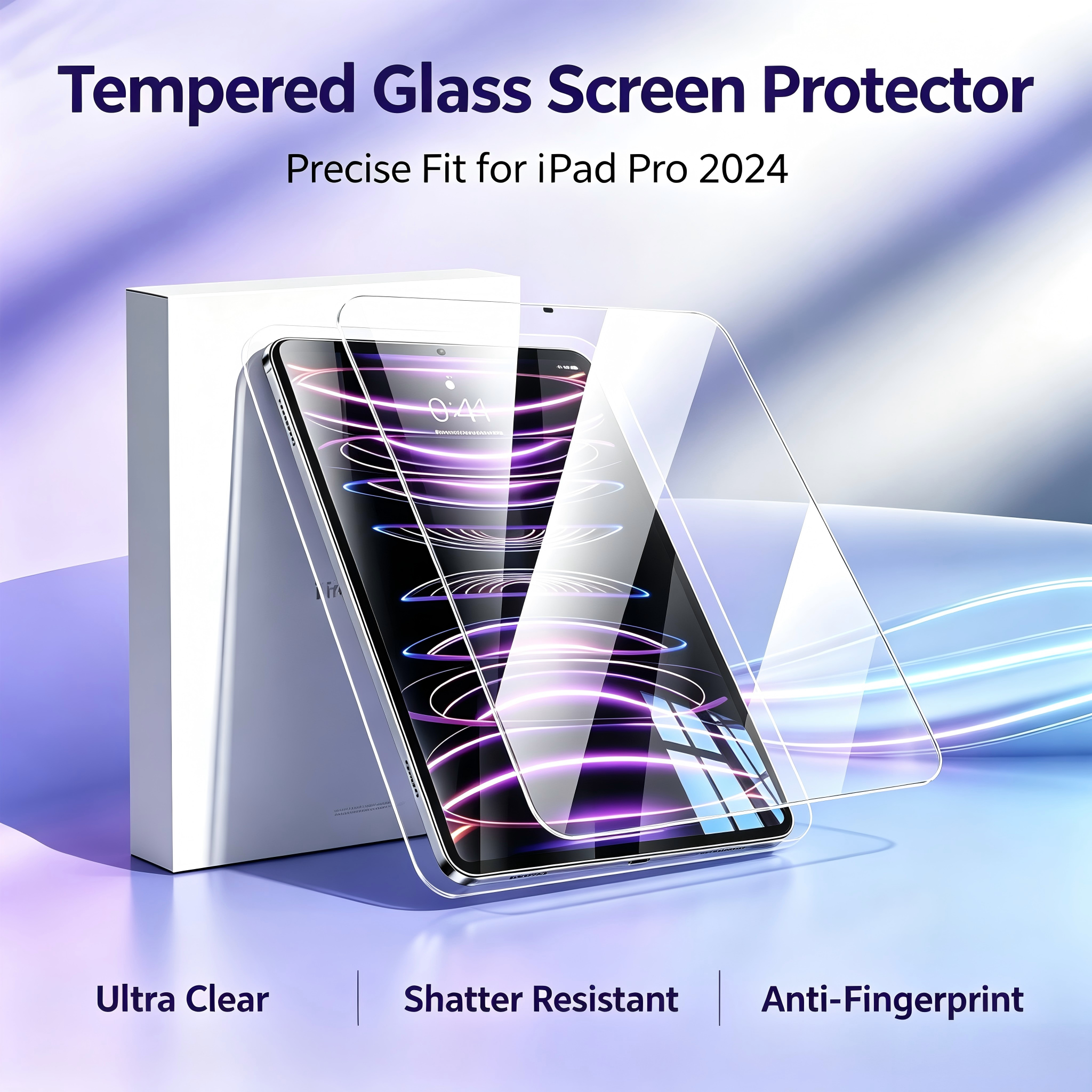 [QGeeM] Anti Blue Light Tempered Glass Screen Protector for iPad Pro 2024 11 Inch & 13 Inch, 99% Blue Light Blocking Eye Protection, Full Coverage Shatterproof Anti Fingerprint HD Film, 2 Pack