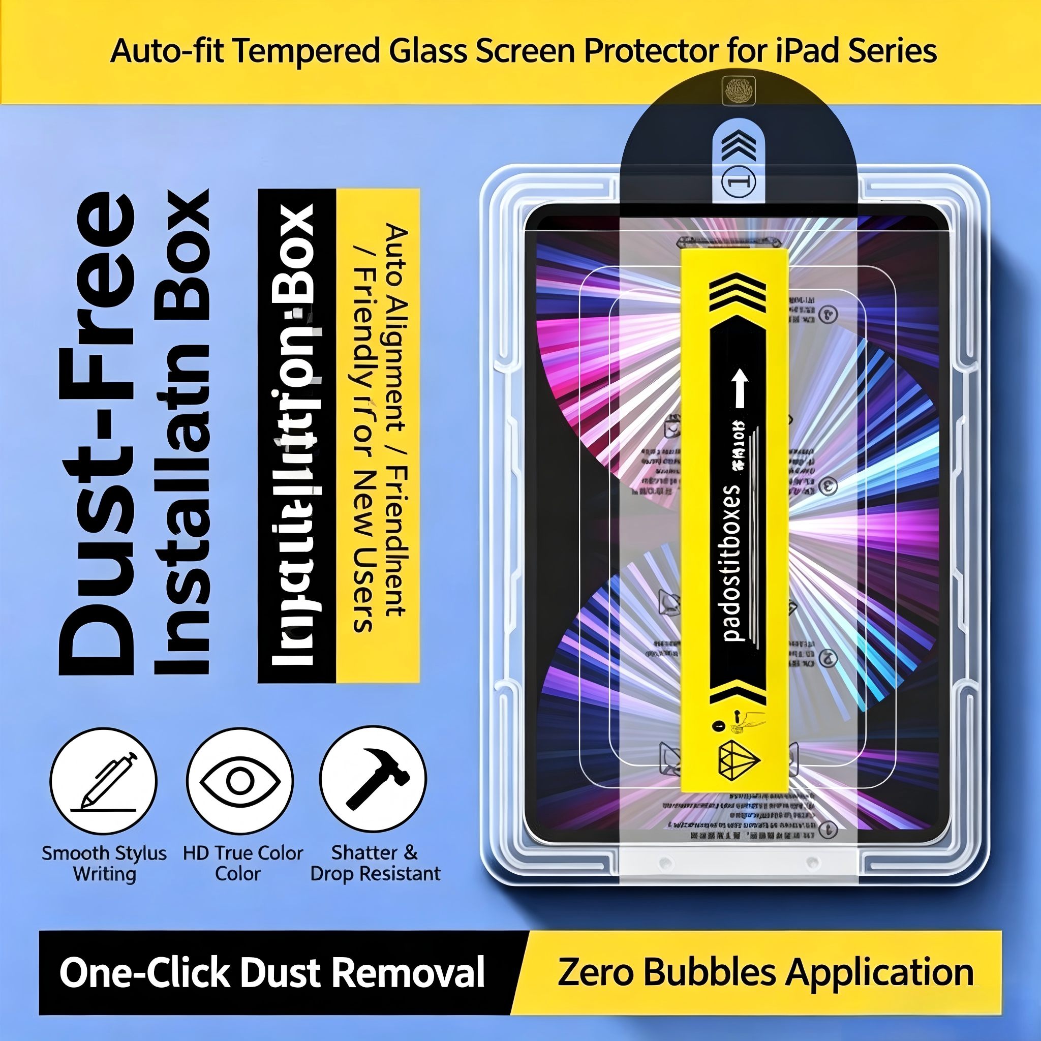 [QGeeM] Privacy Screen Protector for iPad 2025 (A16) with Auto Alignment Dust-Free Applicator Tray, Anti-Spy Tempered Glass Film, Bubble-Free Easy Installation