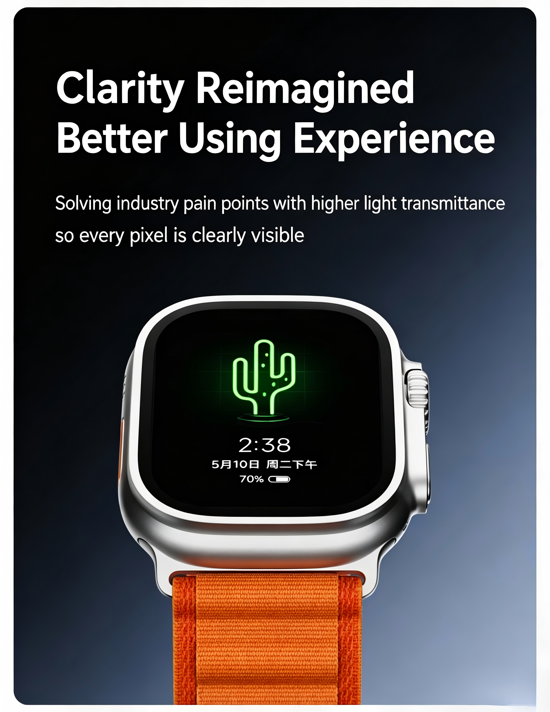 Applicable for Apple Watch Ultra2 steel protective film with positioning feature. 49mm dust-proof second sticker film, high definition.
