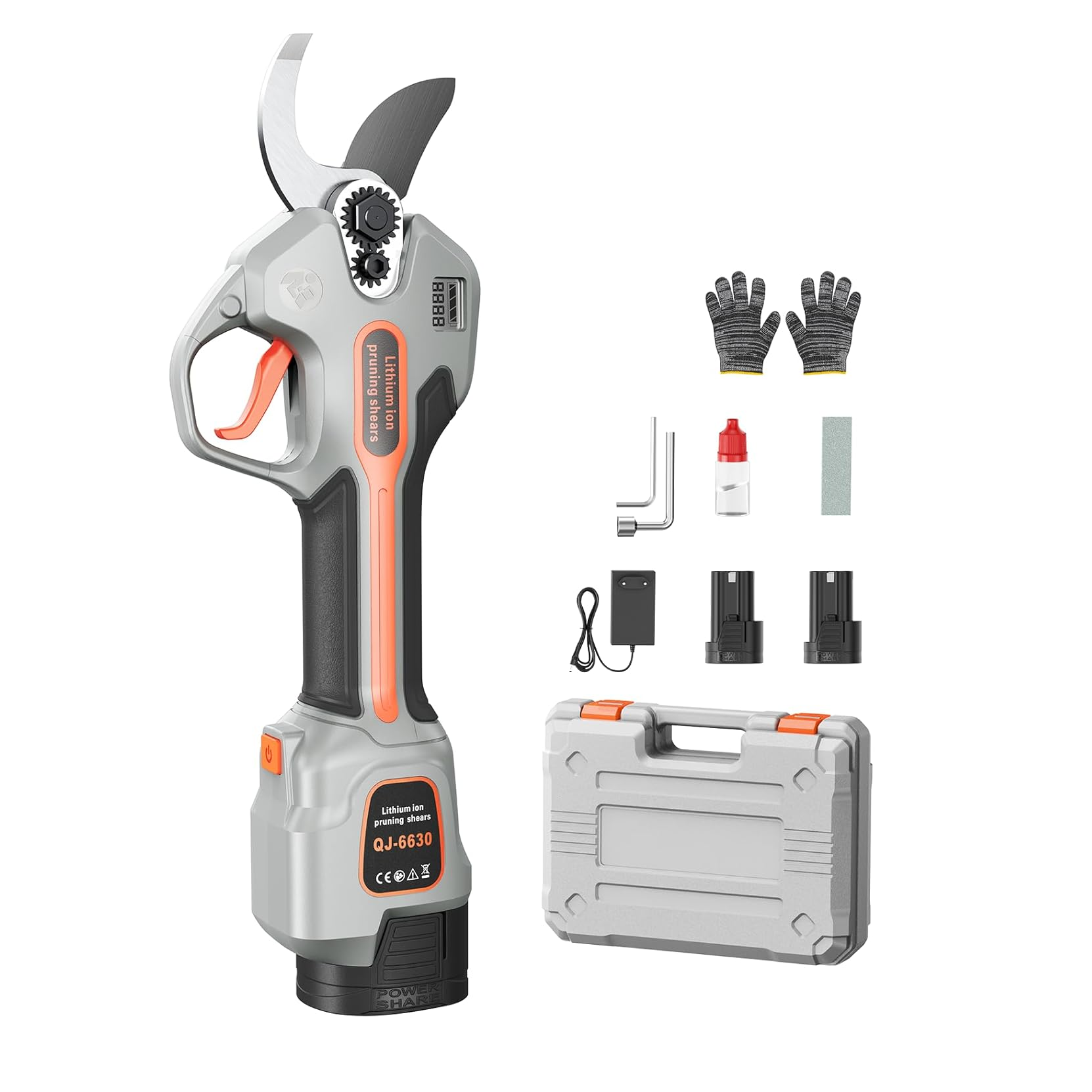 Electric Pruning Shears for Gardening,Garden Shears Brushless Trimming Branch Cutter 0.5 Second Shear Speed 0.9-1.5"Cutting Diameter,Pruning Shears with 6000 Cuts of 2 Rechargeable Battery