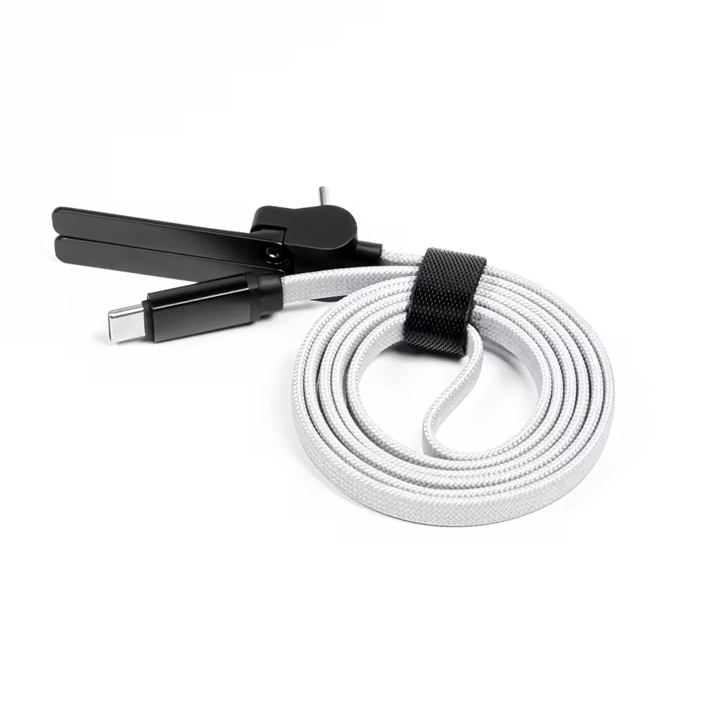 2-in-1 3A 60W PD USB Phone Stand Fast Charging Data Nylon Cable Type C for Tablets and Phone