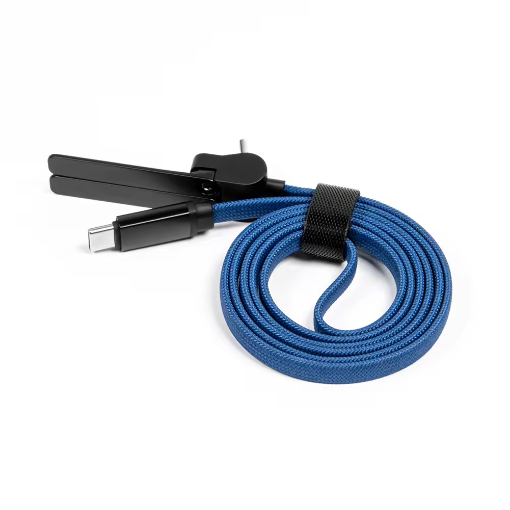 2-in-1 3A 60W PD USB Phone Stand Fast Charging Data Nylon Cable Type C for Tablets and Phone