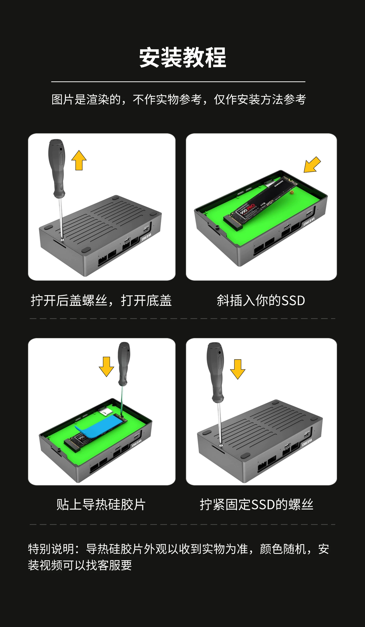 WERO Thunderbolt 4in1 Card Reader SSD Hard Disk Box iPhone/Mac Copy Card Genius Suitable for Thunderbolt 3/4/5(TBT3-SSD-4in1-Reader)