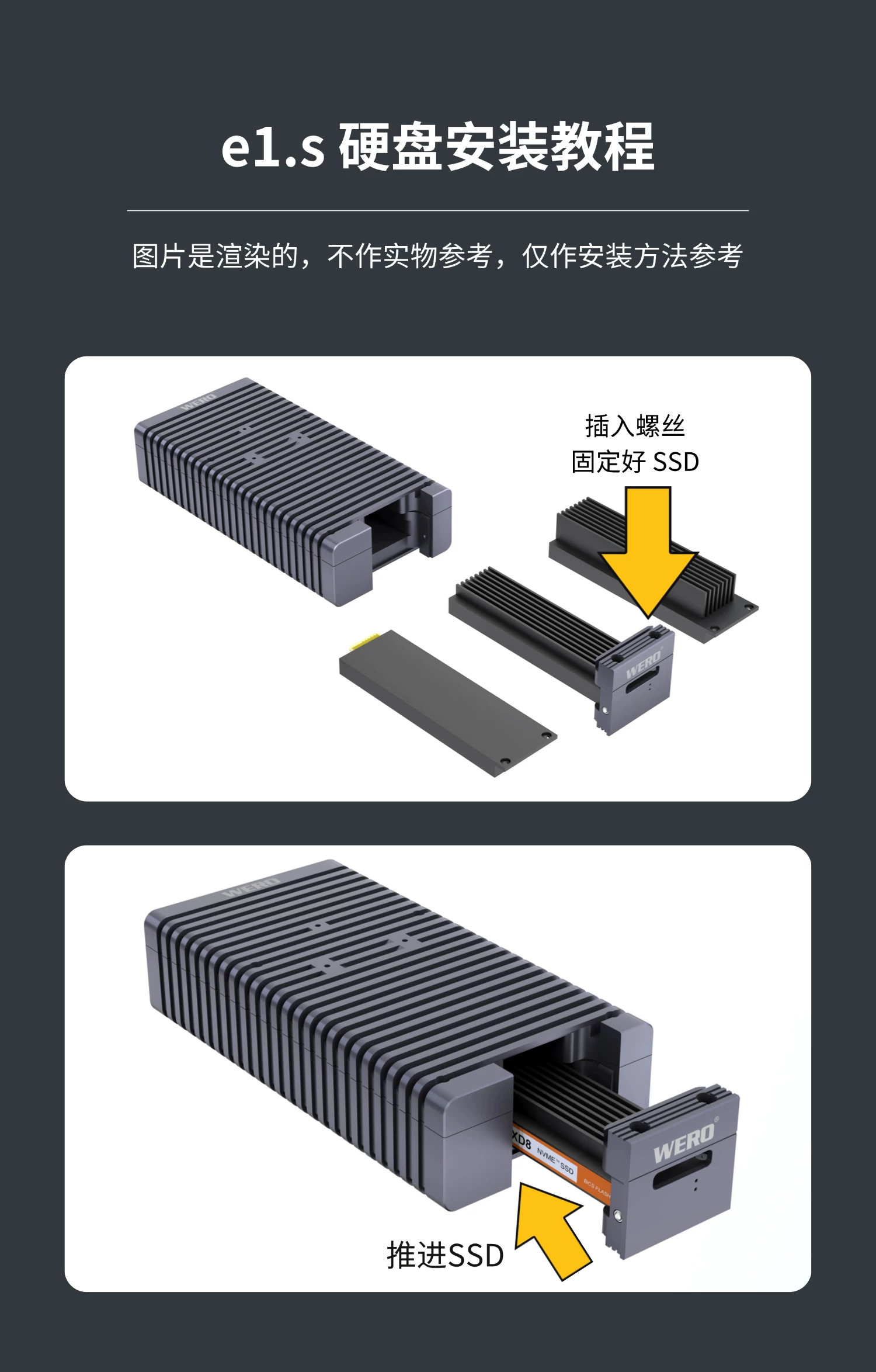 WERO Thunderbolt 5 80Gbps Dual-Mode e1.s SSD  Enclosure(1xE1.s-V80)