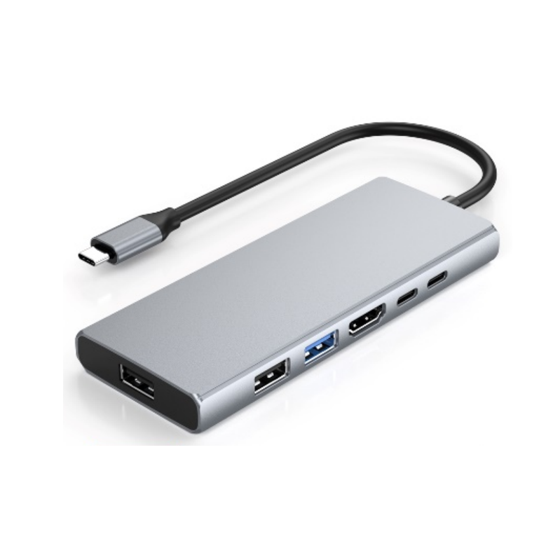 USB C Hub 6-in-1 with 4K@30Hz HDMI, USB-C 2.0,USB3.0&2.0 Ports, 100W PD – Dual USB C Dongle for Mac Laptops, Tablets, Windows Laptops, and More USB-C Devices