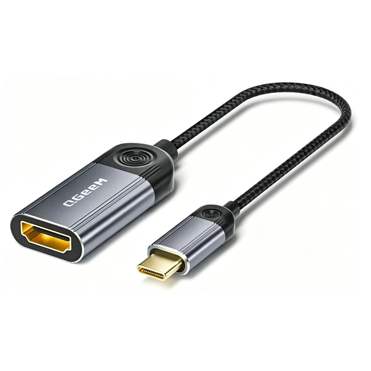 QGeeM USB C to HDMI Adapter 8K@60Hz ,USB Type-C to HDMI Adapter [Thunderbolt 3/4] HDMI for Laptop MacBook Pro/Air, iPhone 15 16 17 Pro max, Dell XPS, Pixelbook, iMac,Thinkpad,Surface,IPad Pro-UA02-D-0.12