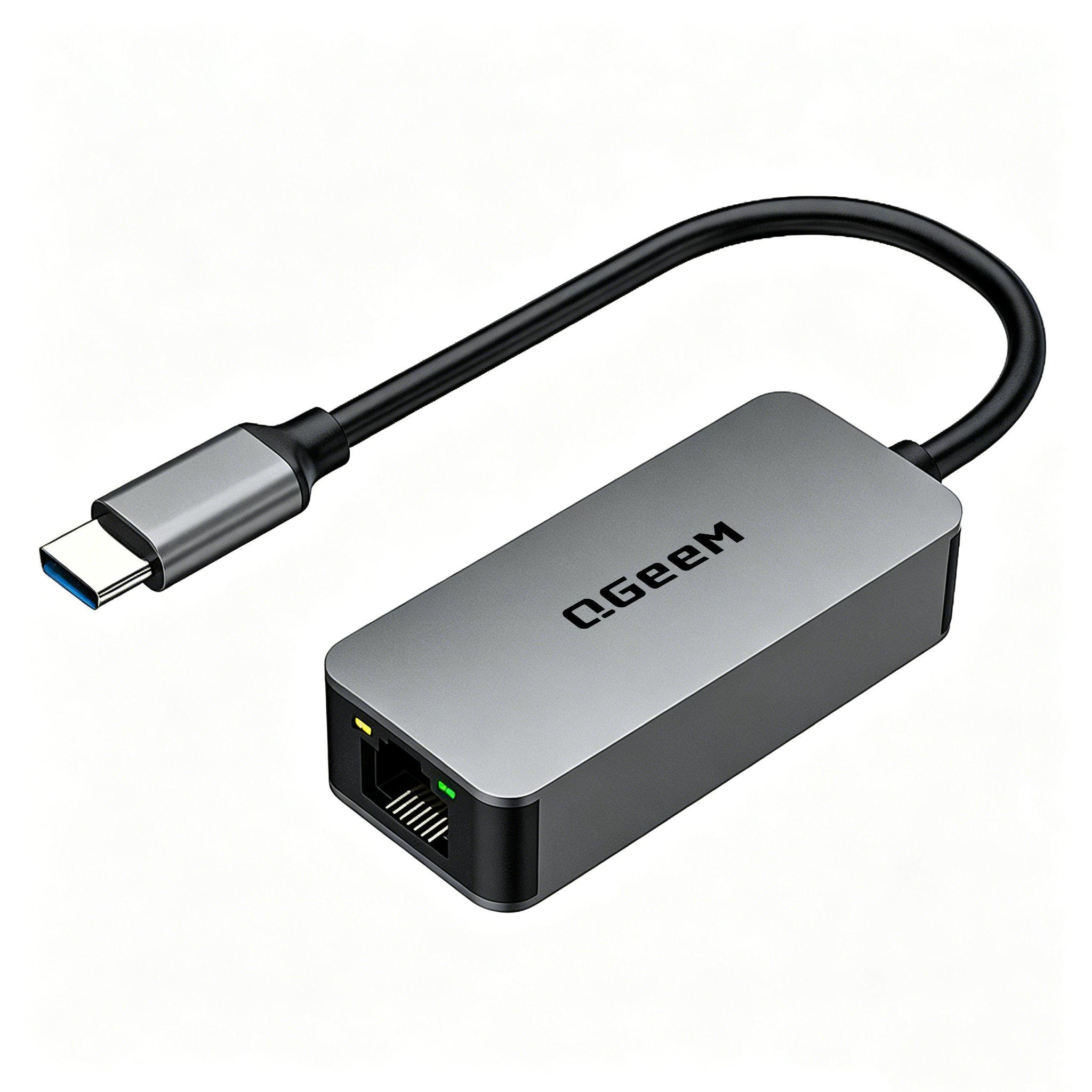 QGeeM USB A to Ethernet 5Gbps Adapter, USB A to RJ45 Gigabit LAN Ethernet Network Adapter for Windows, Mac OS, iPad OS and More-UA43A