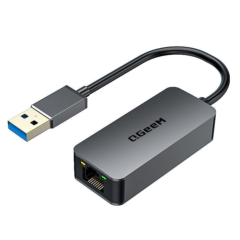 QGeeM USB A to Ethernet 5Gbps Adapter, USB A to RJ45 Gigabit LAN Ethernet Network Adapter for Windows, Mac OS, iPad OS and More-UA43A