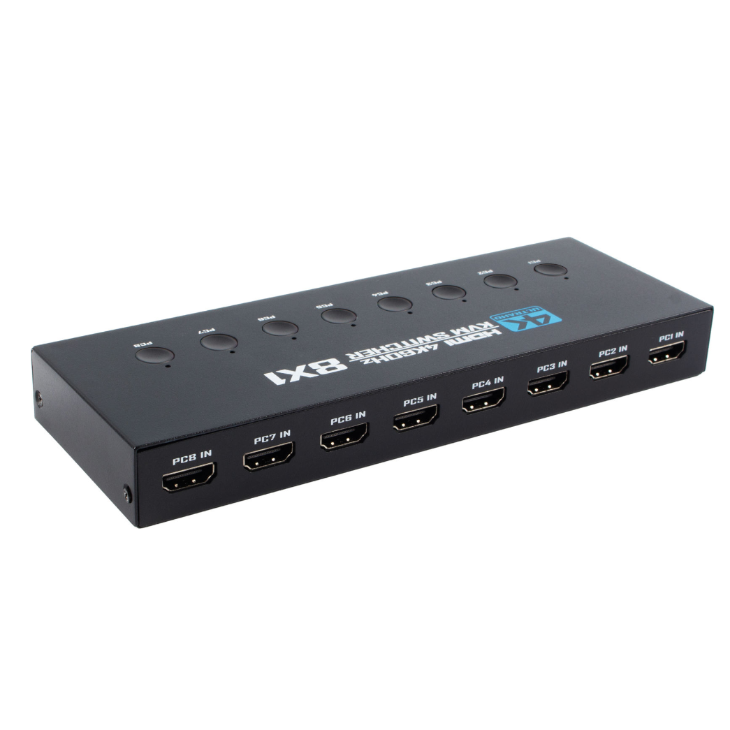 4K HDMI Switch 8 in 1 Out, 8 Port HDMI Switch with IR Remote Control, Support 4K@60Hz, 3D, 1080P, HDMI 1.4, HDCP 2.2, Ultra HD for HDTV, PS3/4/5-EX34-A-0-BK