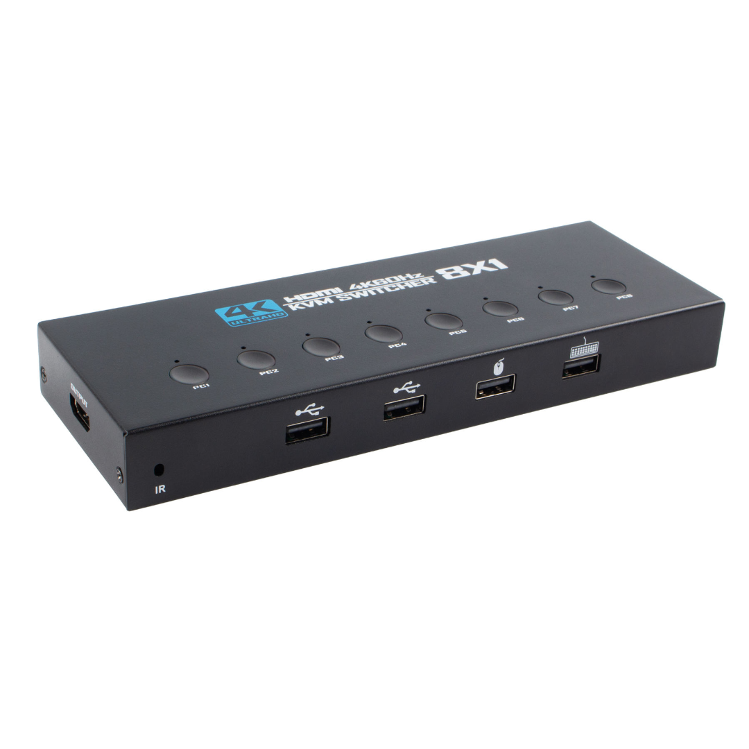 4K HDMI Switch 8 in 1 Out, 8 Port HDMI Switch with IR Remote Control, Support 4K@60Hz, 3D, 1080P, HDMI 1.4, HDCP 2.2, Ultra HD for HDTV, PS3/4/5-EX34-A-0-BK