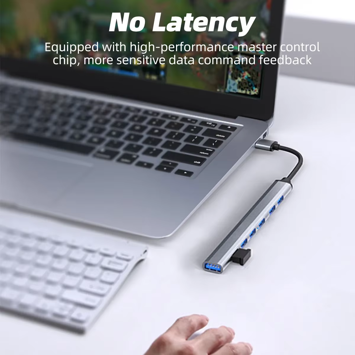 7 IN 1 USB-A Hub , Aluminium USB 3.0 Hub USB Splitter Extender for for Laptop, PC, MacBook, Mac Pro, Mac mini, iMac, Surface Pro and More-UH07-101