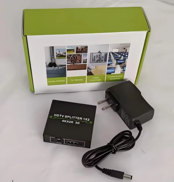 4K 1x2 HDMI Splitter1 in 2 Out, 2 Port Powered hdmi Splitters 4K@30Hz Dual Monitors Duplicate/Mirror (Not Extend) for PS4 /HDTV/Projector-HDXH2