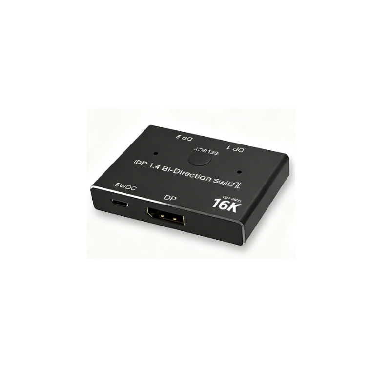 DisplayPort Switch Box 2-in-1-out 16K@60Hz 8K@120Hz DisplayPort 1.4 Switcher Compatible with PC, Laptop, Monitor, Gaming, TV-XH16D