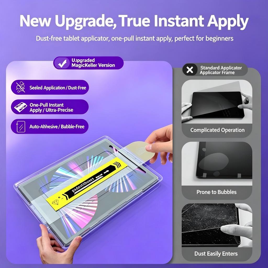 [QGeeM] Privacy Screen Protector for iPad 2025 (A16) with Auto Alignment Dust-Free Applicator Tray, Anti-Spy Tempered Glass Film, Bubble-Free Easy Installation
