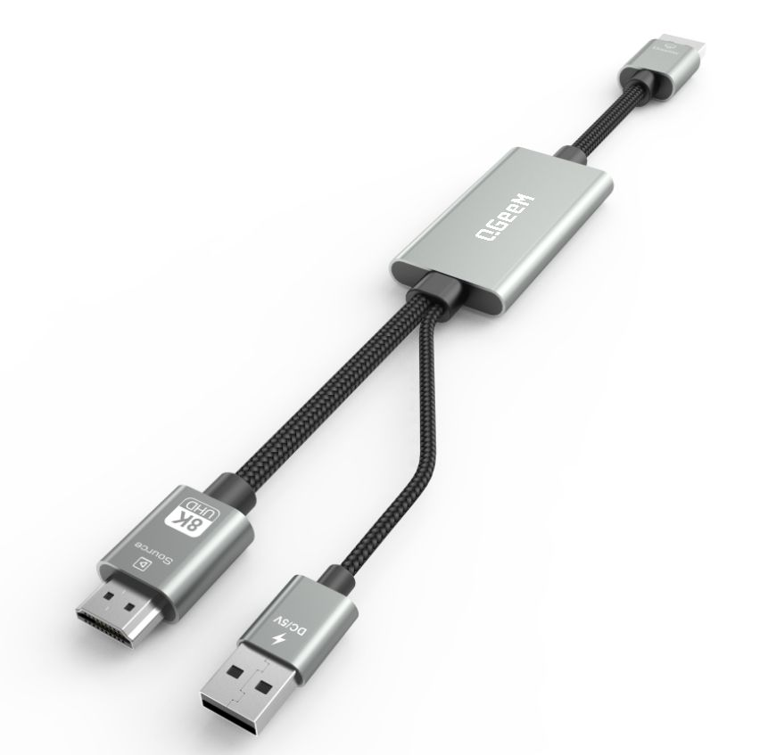 DisplayPort 1.4 to HDMI 2.1 Cable 8K@60Hz 4K@240Hz Unidirectional DP (Source) to HDMI (Display) with USB 5V/1A Power Supply Support HDR/DSC/HDCP 2.3 for AMD NVIDIA --AV12-A