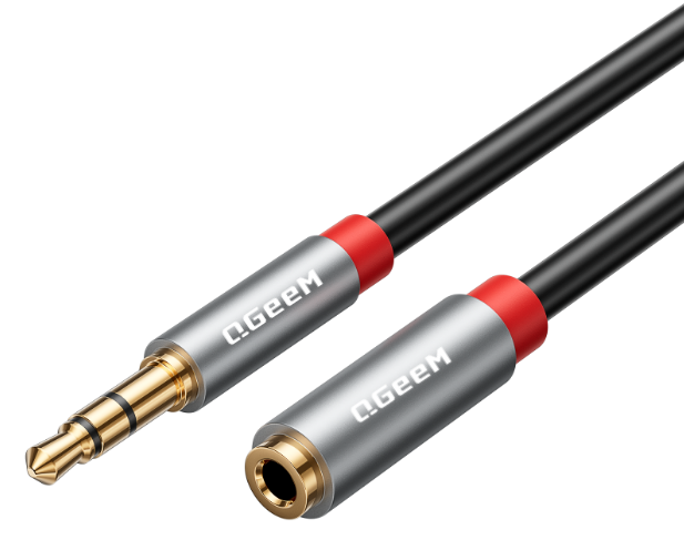 3.5mm 3 pole/M to 3.5mm/F Audio Cable, Audio Only, Gold Plated, Compatible with iPhone iPad Phone, Headset, Gaming Console, Car Stereo, Speaker--AU16-A