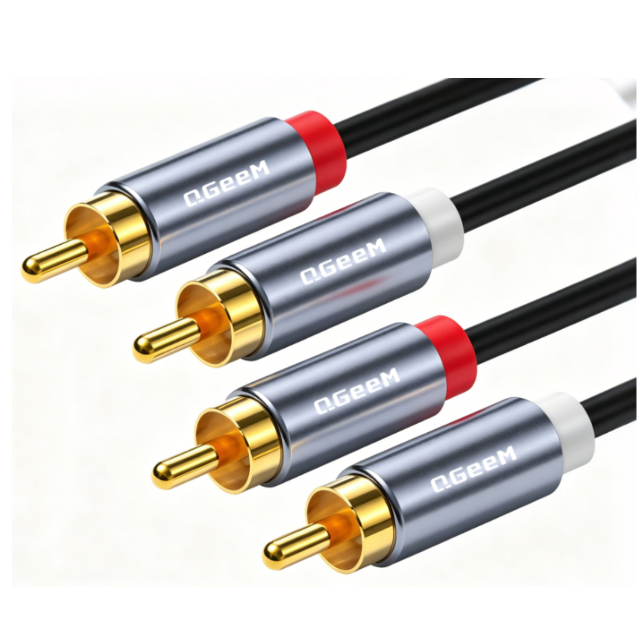 QGeeM 2RCA Cable, 2RCA Male to 2RCA Male Stereo Audio Cable-AU12-B(C)
