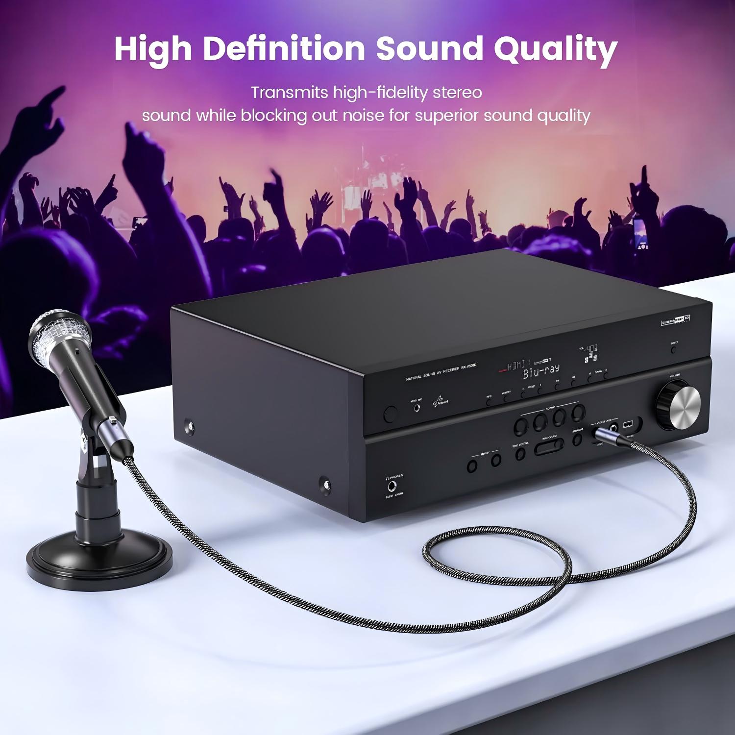 6.35mm TRS Male to XLR Female 3.3FT, 1/4 Inch Balanced Studio Grade Audio Cable forStudio Harmonizers, Equalizer, Amplifier, Microphone, Mixer, Dynamic Microphone, Electronic Keyboard-AU20-B-1.5
