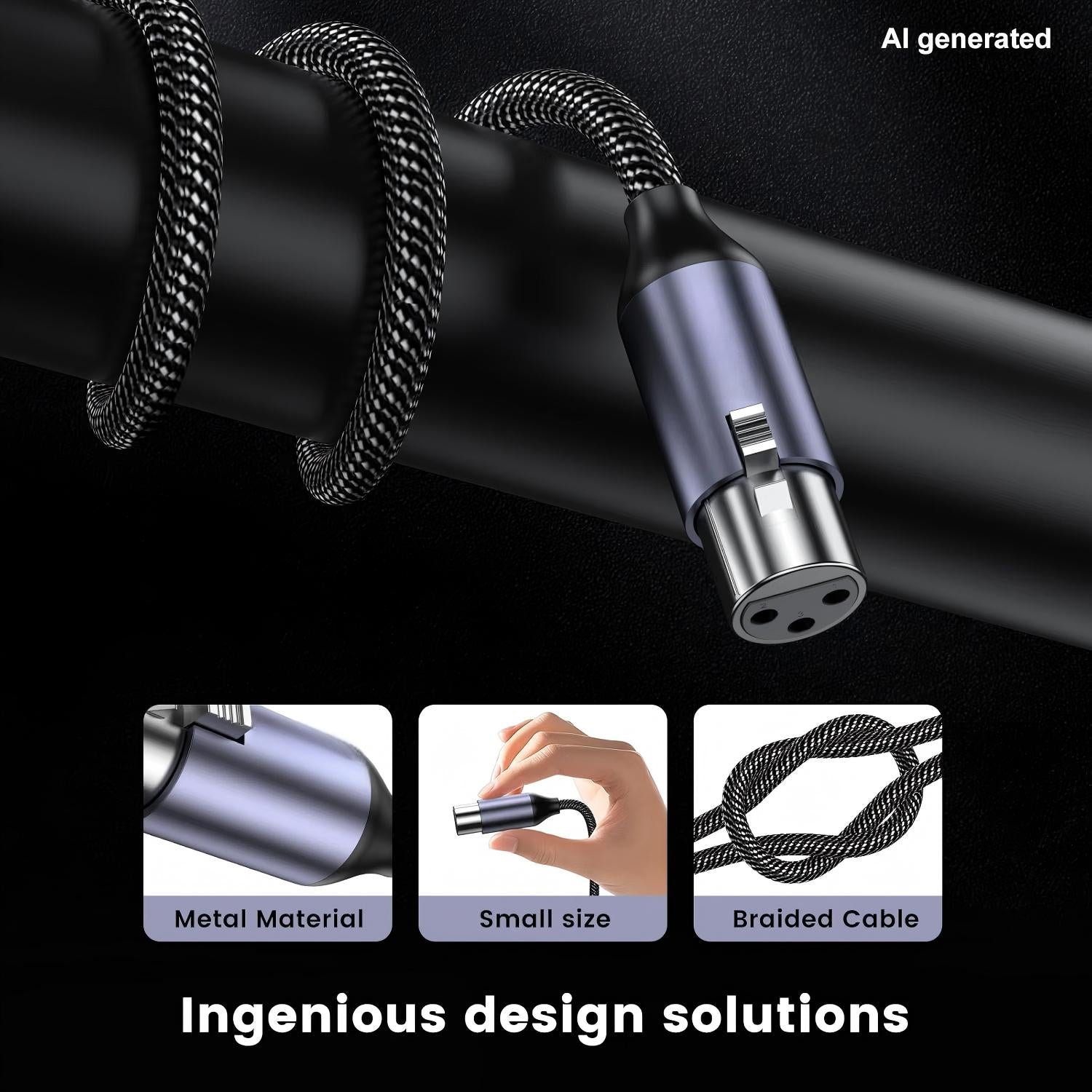 XLR Male to Female Cable 3FT 3Pin Nylon Braided Balanced Microphone Cord for Mic, Mixer, Recording Studio, Behringer & Speaker Systems-AU21-C