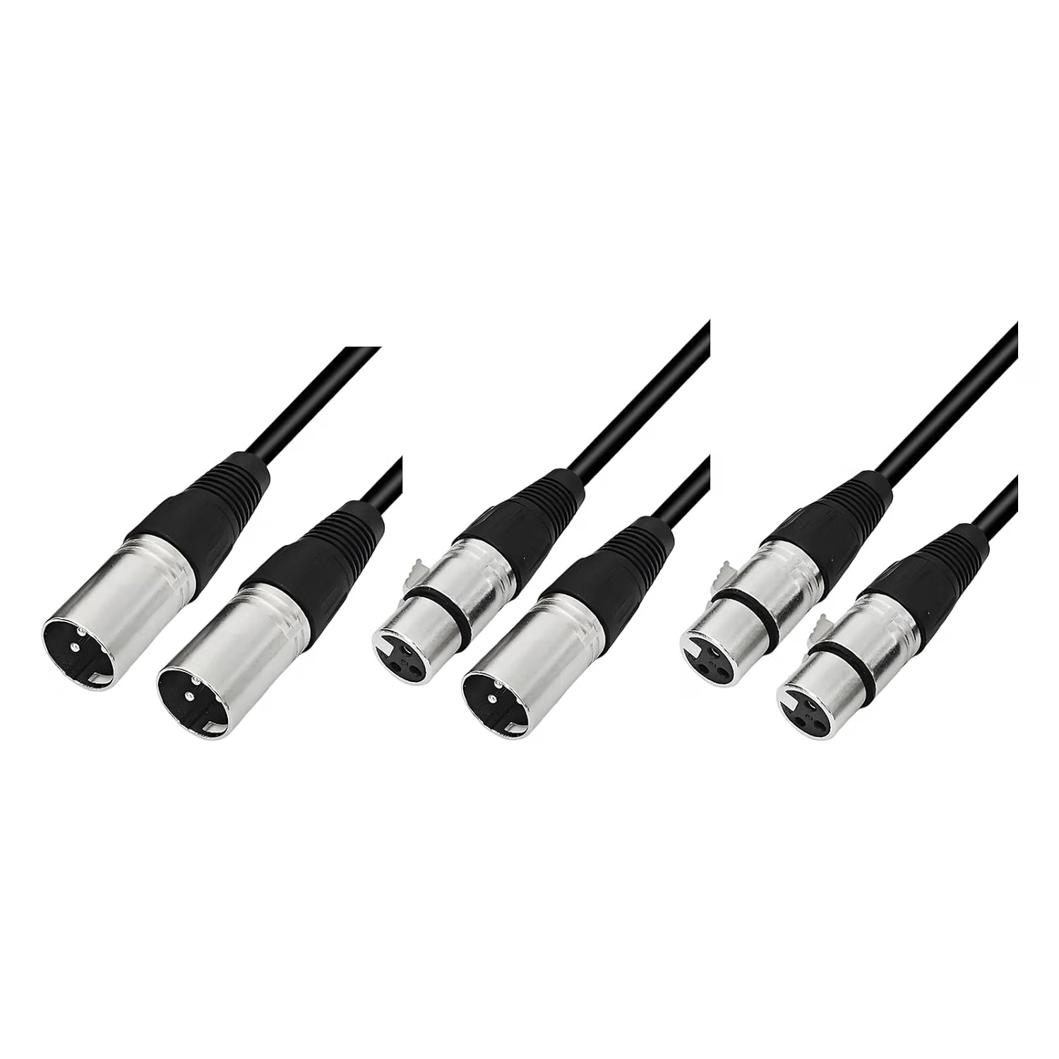 3 PIN XLR Cables – XLR Male to Female Microphone Cables, Balanced Audio with Low Noise Shielding, Flexible 6mm Jacket for PA System, Studio Recording & Live Sound-AU21-C