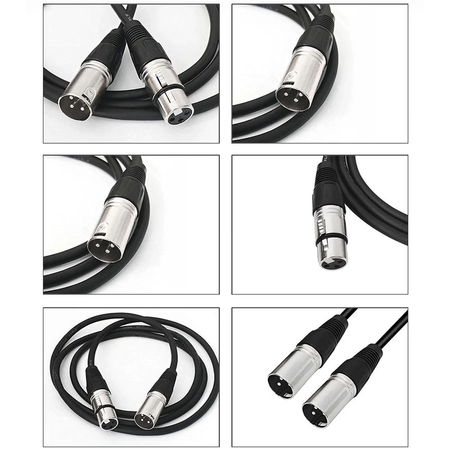 3 PIN XLR Cables – XLR Male to Female Microphone Cables, Balanced Audio with Low Noise Shielding, Flexible 6mm Jacket for PA System, Studio Recording & Live Sound-AU21-C