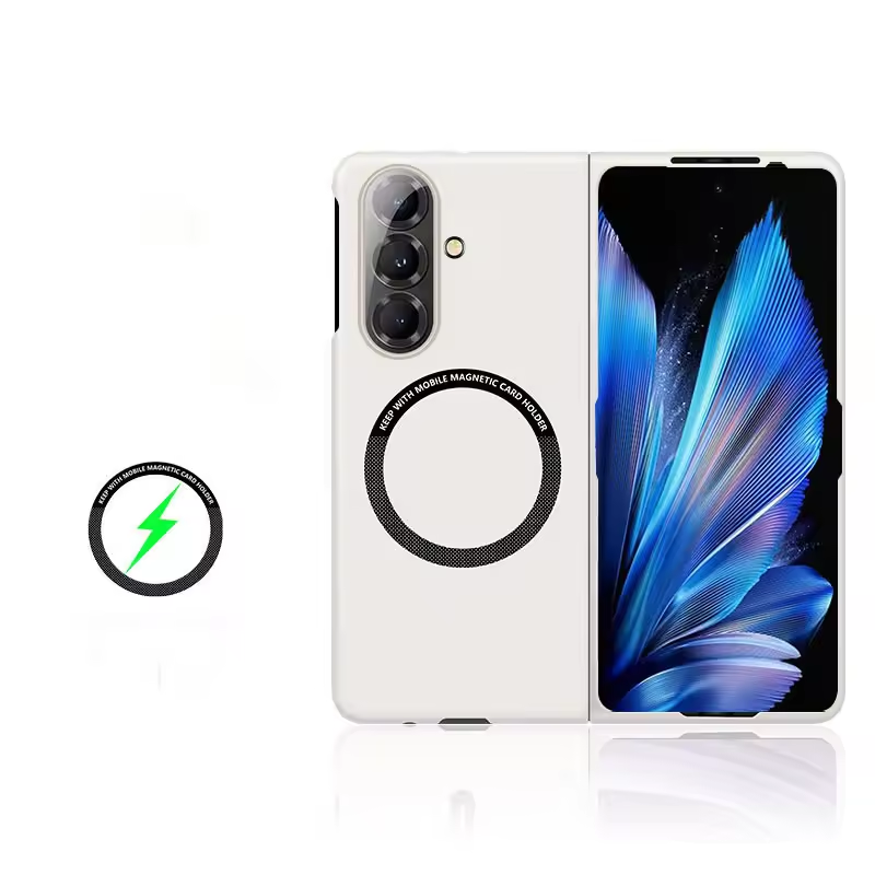 Magnetic Case for Samsung Galaxy Z Fold 8/7/6 – Slim Wireless Charging Compatible Cover with Magnetic Car Mount Support, Raised Camera Lens Protection & Shockproof Anti-Scratch Bumper, Easy Snap-On Fit