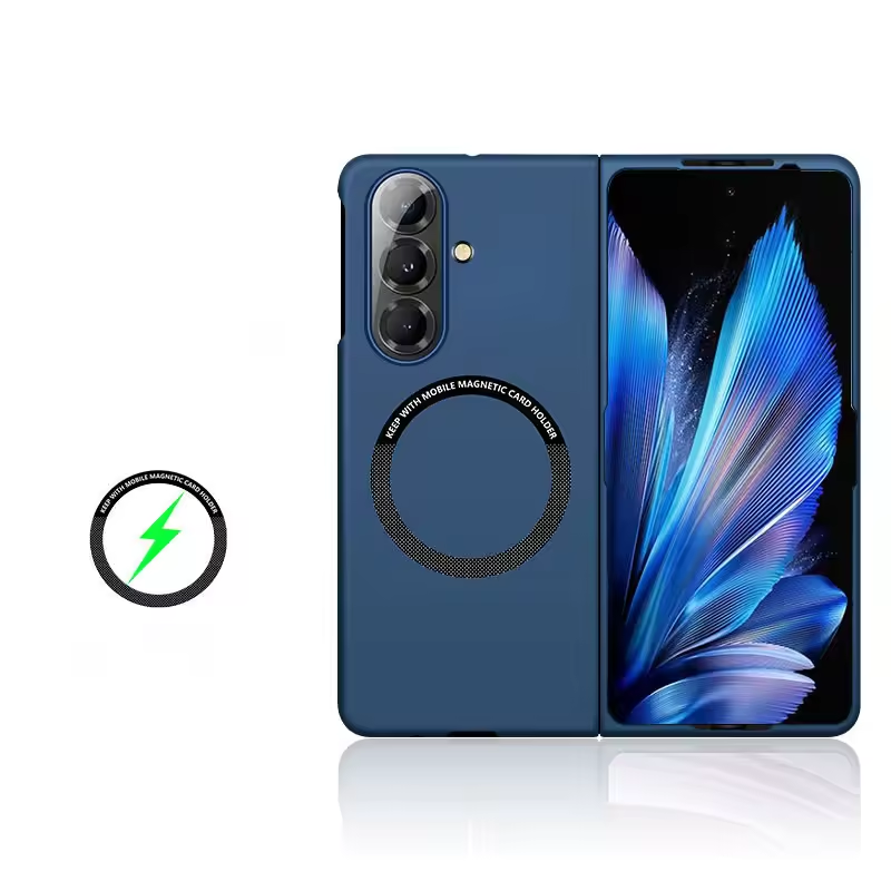 Magnetic Case for Samsung Galaxy Z Fold 8/7/6 – Slim Wireless Charging Compatible Cover with Magnetic Car Mount Support, Raised Camera Lens Protection & Shockproof Anti-Scratch Bumper, Easy Snap-On Fit