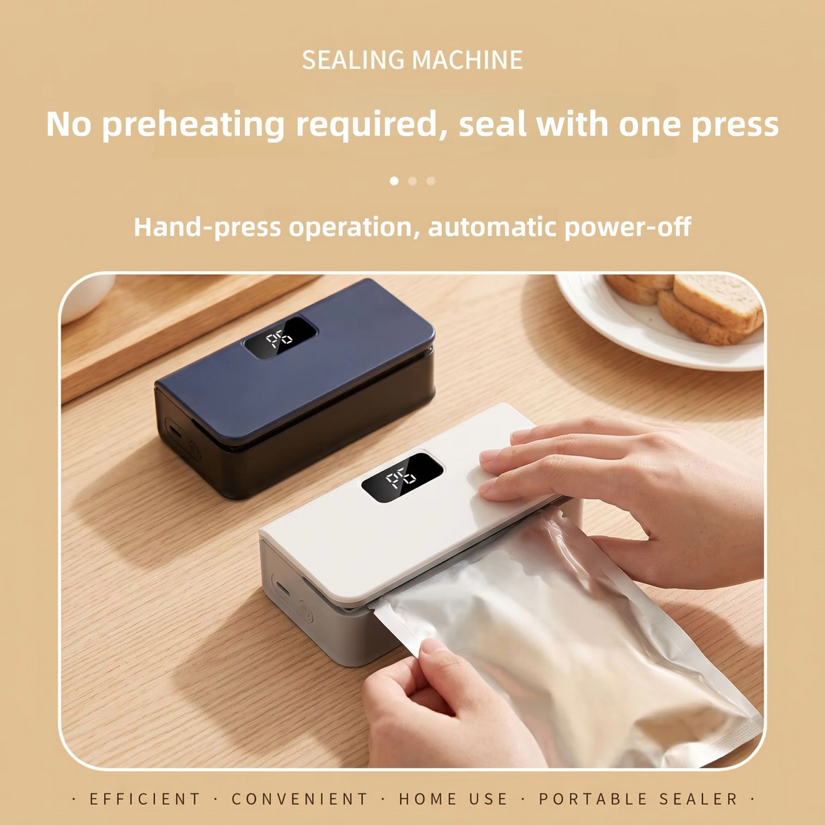 Mini Bag Sealer Magnetic Fridge, 6/8Speed Adjustmen，Selladora De Bolsas Plasticas, Portable Mini Heat Sealer with LED Display, Adjustable Bag Sealer Built-In Cutter and Magnetic Back, Rechargeable Sealer Machine，white