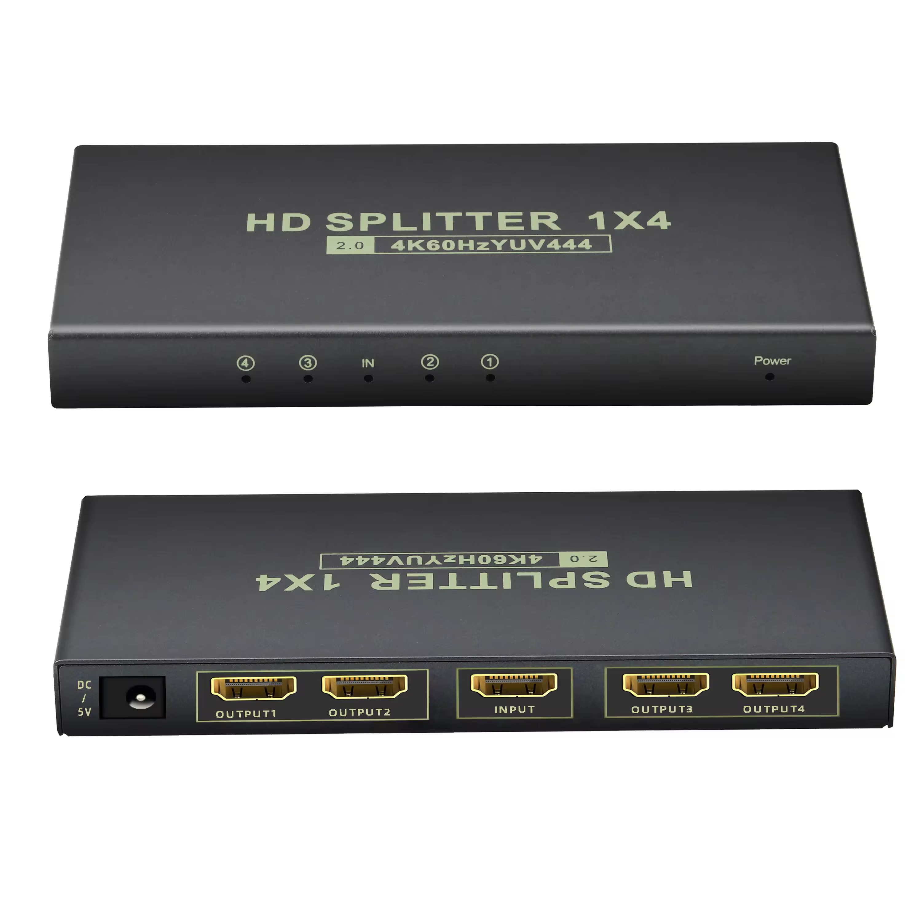 HDMI Splitter 1 in 2 Out,up to 4K @ 60Hz YUV444,Multi Resolution Output,HDMI 2.0& HDCP 2.2,EDID Control,3D CEC Support,18 Gbps, Easy Plug and Play,0℃ to +40℃----EX-XHV102