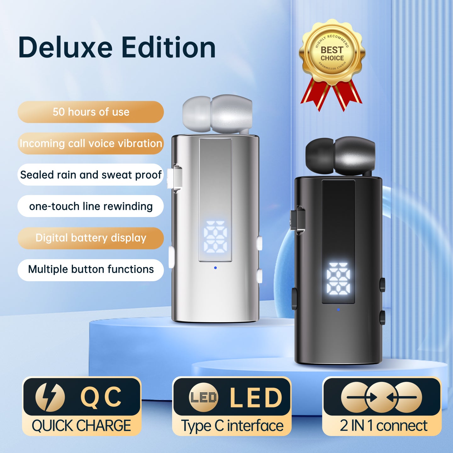 K92 Collar Clip Wireless Bluetooth Earphone