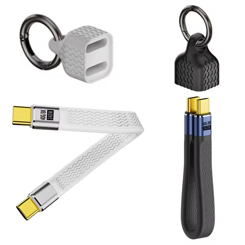 Mini Keychain USB 4 Cable,PD 3.1 240W(48V/5A) Fast Charging & 40Gbps Data Transfer Portable Type C Cord for Carabiner for Phone, Mobile Power,Laptop(13cm)