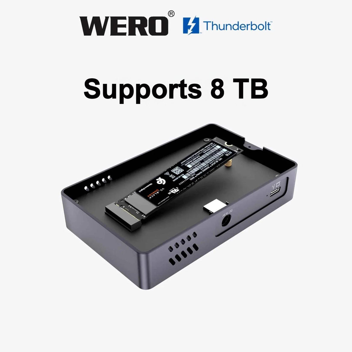 WERO Thunderbolt 5 Hub M.2 NVMe SSD Enclosure 80/120Gbps High Speed Docking Station(TBT5-HUB)