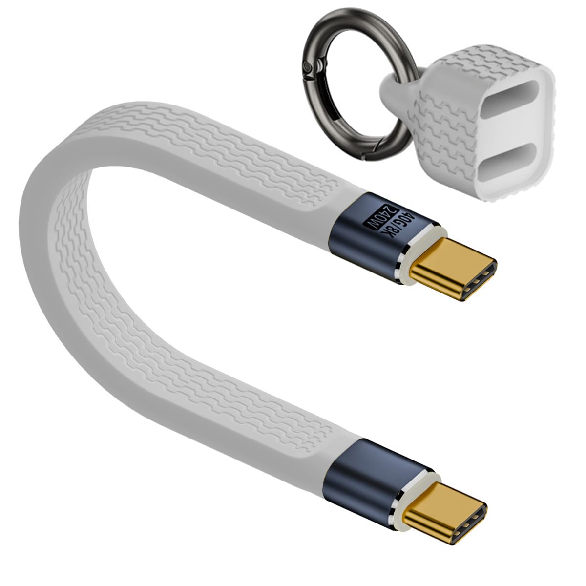 Mini Keychain USB 4 Cable,PD 3.1 240W(48V/5A) Fast Charging & 40Gbps Data Transfer Portable Type C Cord for Carabiner for Phone, Mobile Power,Laptop(13cm)