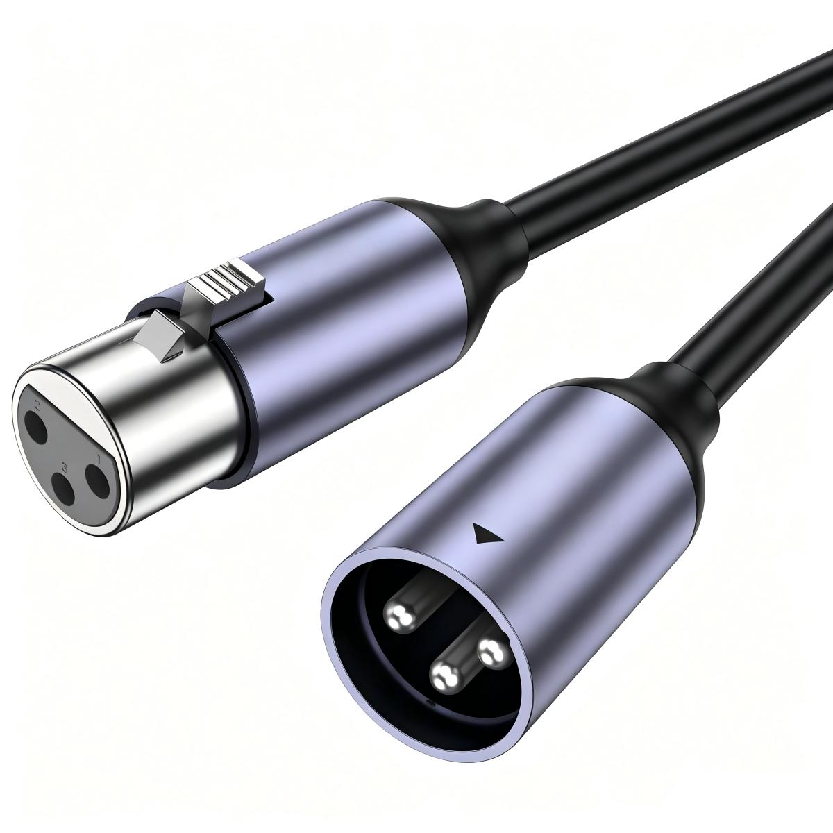 XLR Male to Female Cable 3FT 3Pin Nylon Braided Balanced Microphone Cord for Mic, Mixer, Recording Studio, Behringer & Speaker Systems-AU21-C