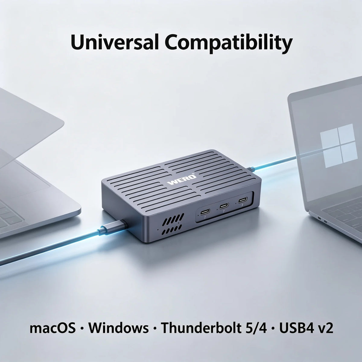 WERO Thunderbolt 5 Hub M.2 NVMe SSD Enclosure 80/120Gbps High Speed Docking Station(TBT5-HUB)