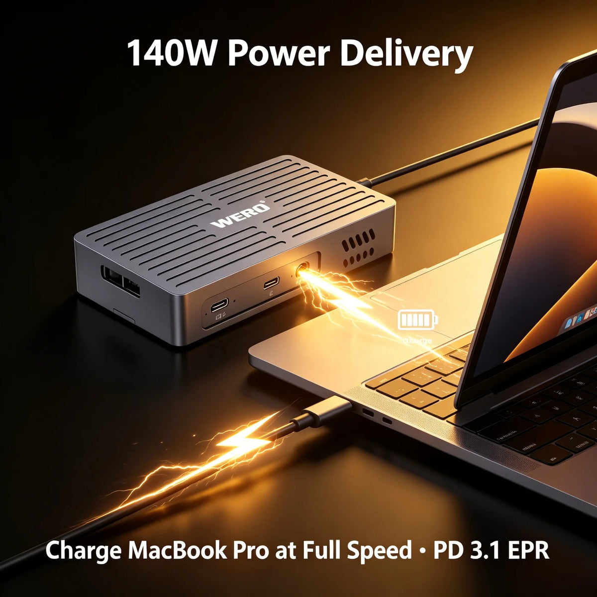 WERO Thunderbolt 5 Hub M.2 NVMe SSD Enclosure 80/120Gbps High Speed Docking Station(TBT5-HUB)