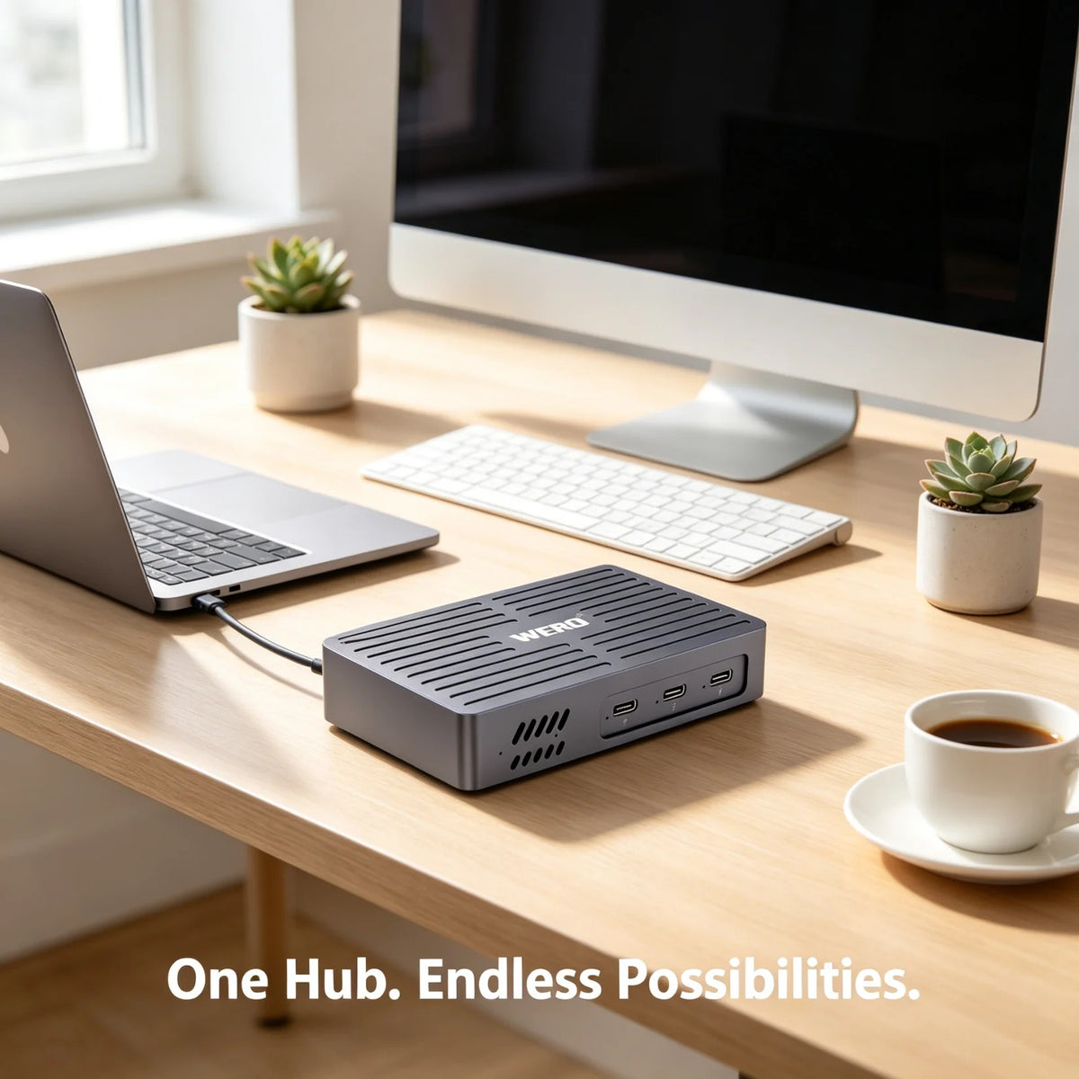 WERO Thunderbolt 5 Hub M.2 NVMe SSD Enclosure 80/120Gbps High Speed Docking Station(TBT5-HUB)