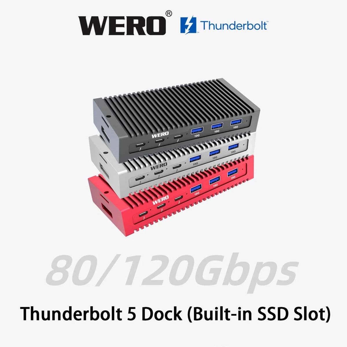 WERO Thunderbolt 5 80/120 Gbps 1M2-DOCK Docking Station(TBT5-1M2-dock)
