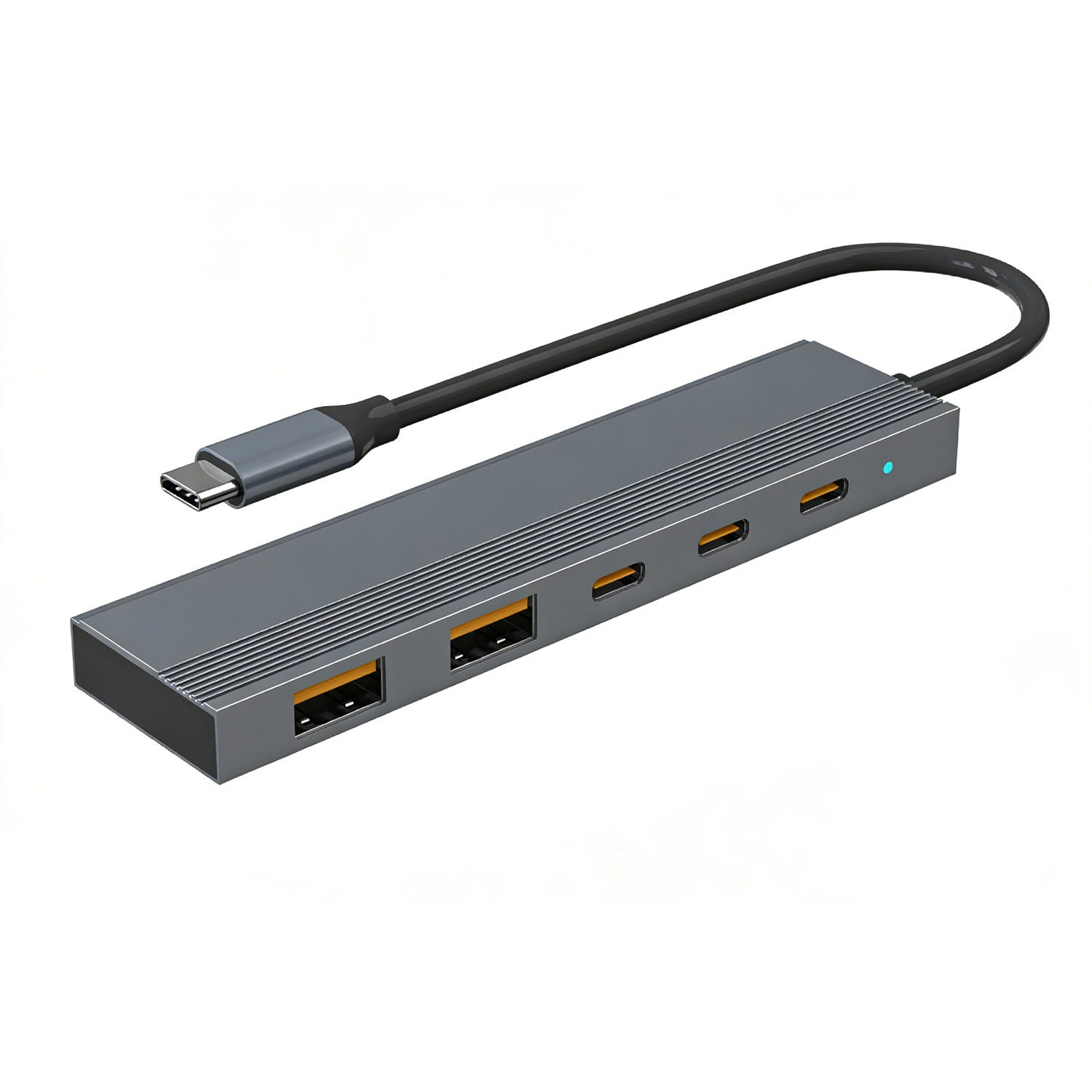 5-in-1 USB-C Hub, PD100W,Dual 10Gbps USB-A 3.2 Data Ports, Dual 10Gbps USB-C 3.2 Data Ports, PD 100W Charging Port, Aluminum Alloy Stripe Design Compact and Portable compatible with Windows, Mac OS, and Android systems.-UH05-0001