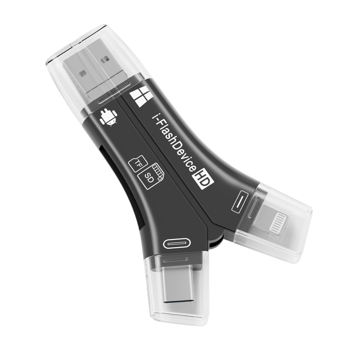 4 in 1 Micro SD Card Reader Trail Camera Viewer, Portable Memory Card Reader SD Card Adapter for SD and TF Cards for iPhone/ipad/Android/Mac/Computer/Camera--ST12-A