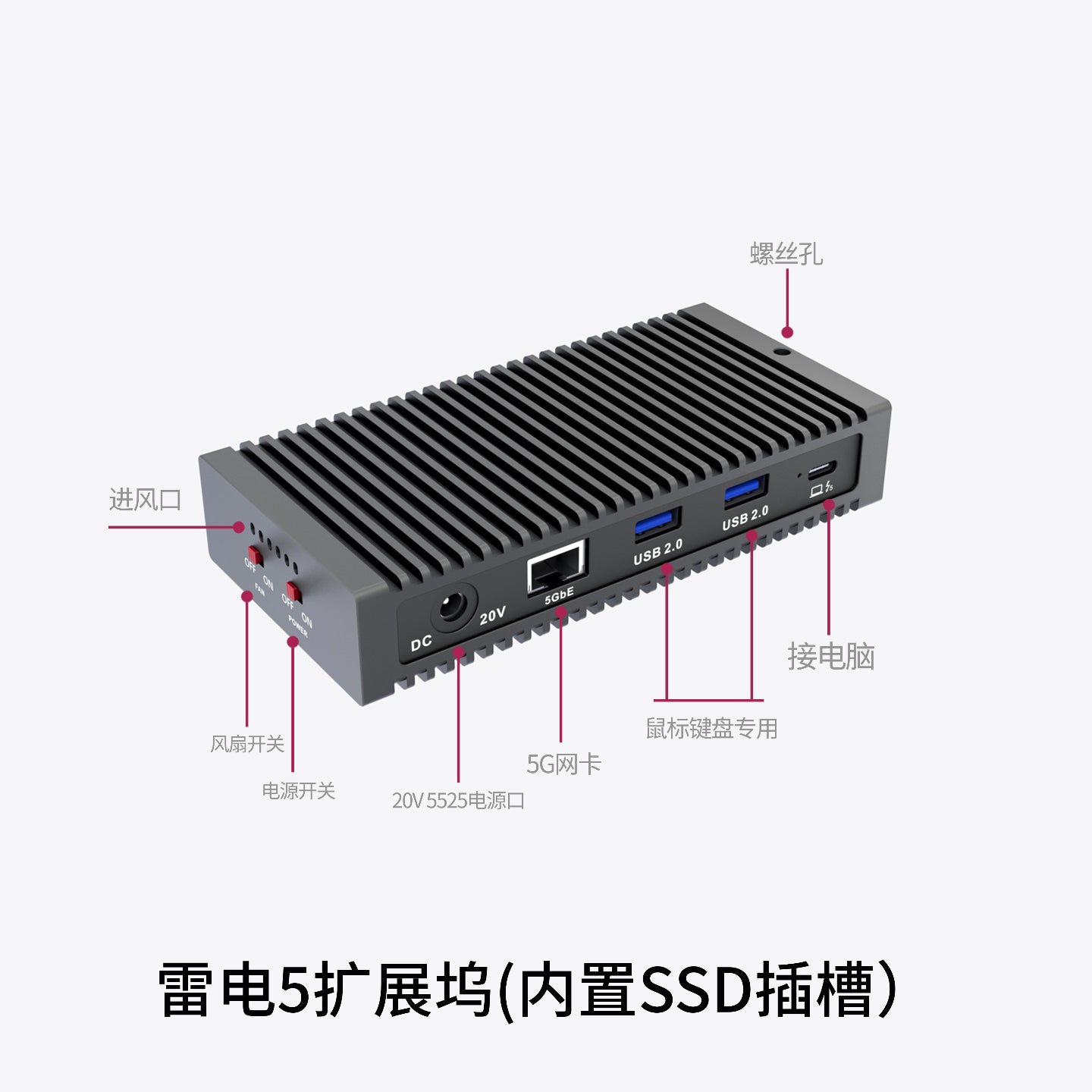 WERO Thunderbolt 5 80/120 Gbps 1M2-DOCK Docking Station