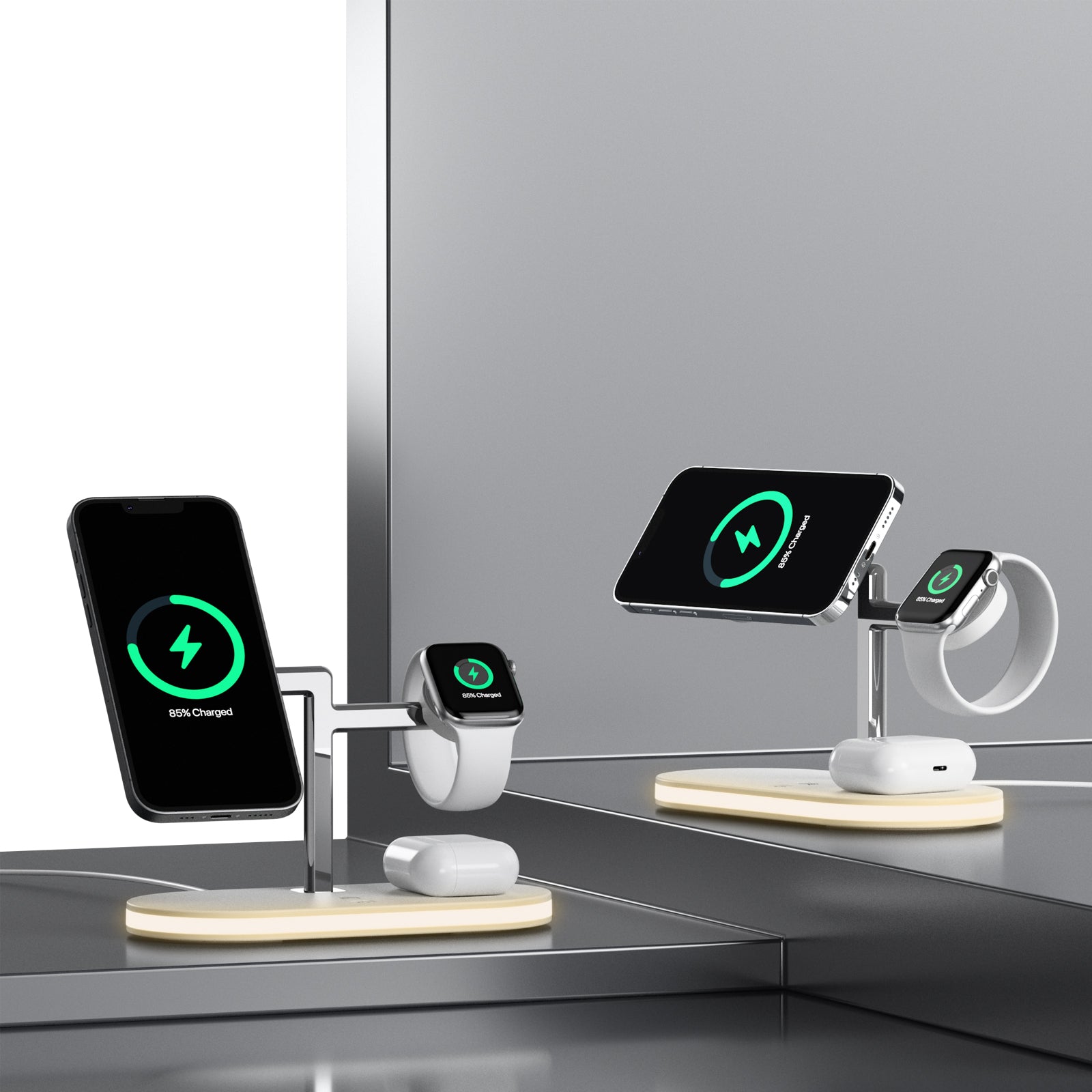 UD Charging Station,Mag-Safe Charger Stand Fast Charging,3 in 1 Charging Fast Station for Apple Devices,Wireless Charger for iPhone 16/15/14/13/12 Series,Apple Watch Series 1-9/Ultra,AirPods Pro