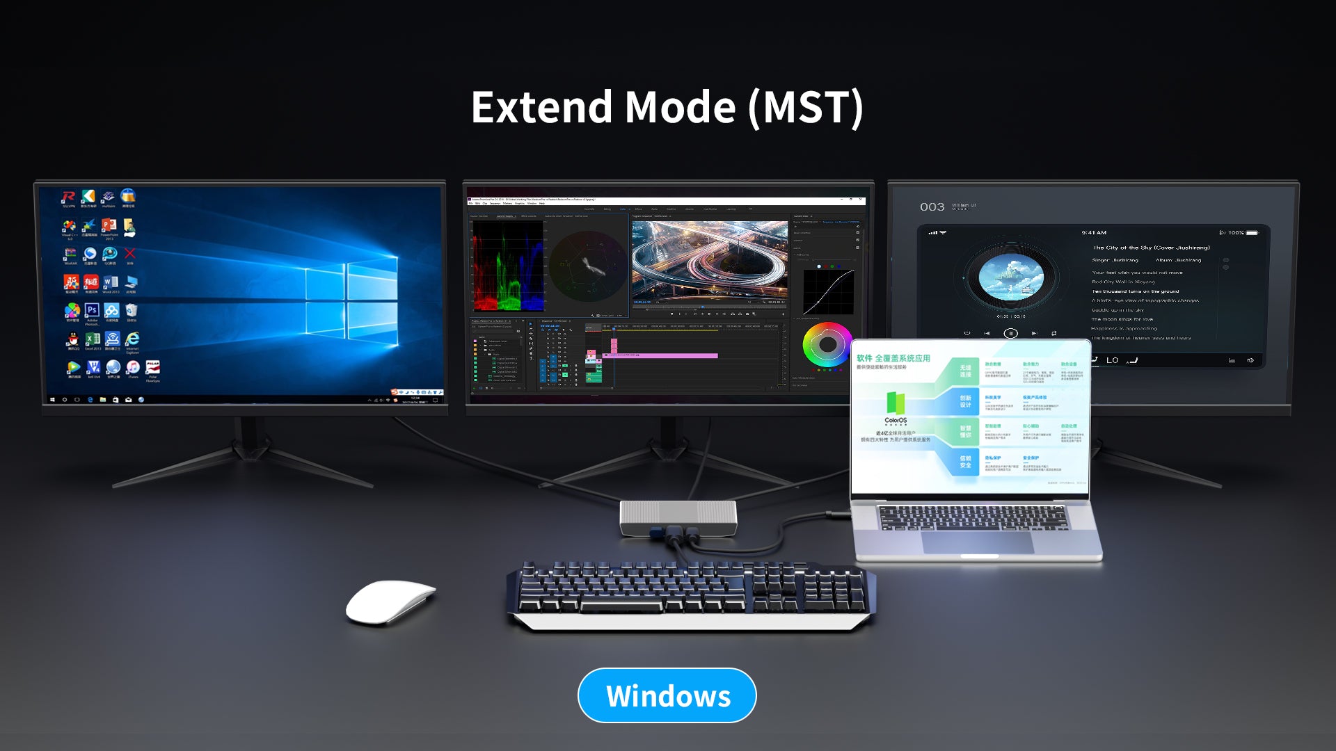 6-in-1 USB-C Docking Station - 3 Monitors HDMI+DP+USB-A - Compact Hub for Laptop/Tablet（UH06-21-A-0-SY-V1-S1）