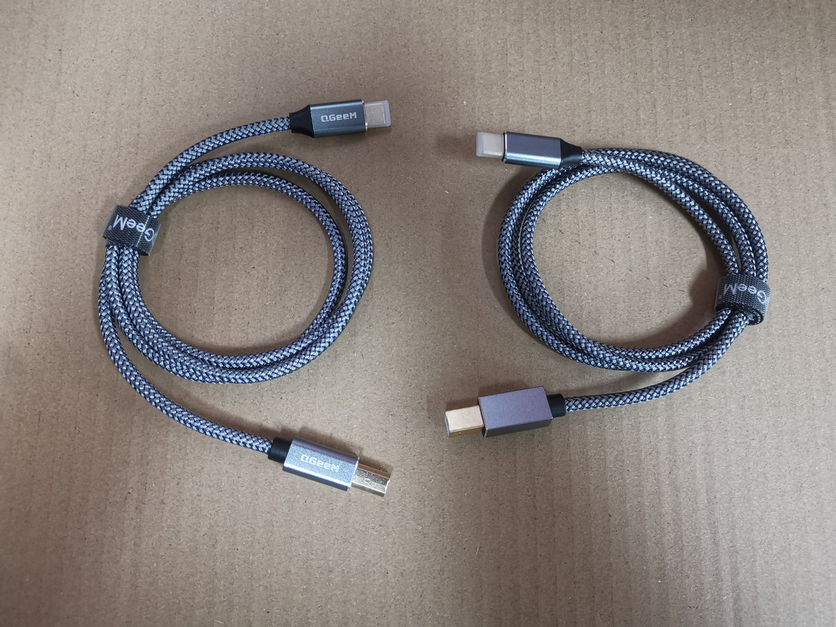 USB C to USB B Printer Cable, Nylon Braided Type C to MIDI Cable for MacBook Pro/Air, iPad Pro, Extra Reach for Yamaha Digital Piano, DJ Controller, HP/Epson Printer (Grey)-CC0035-A