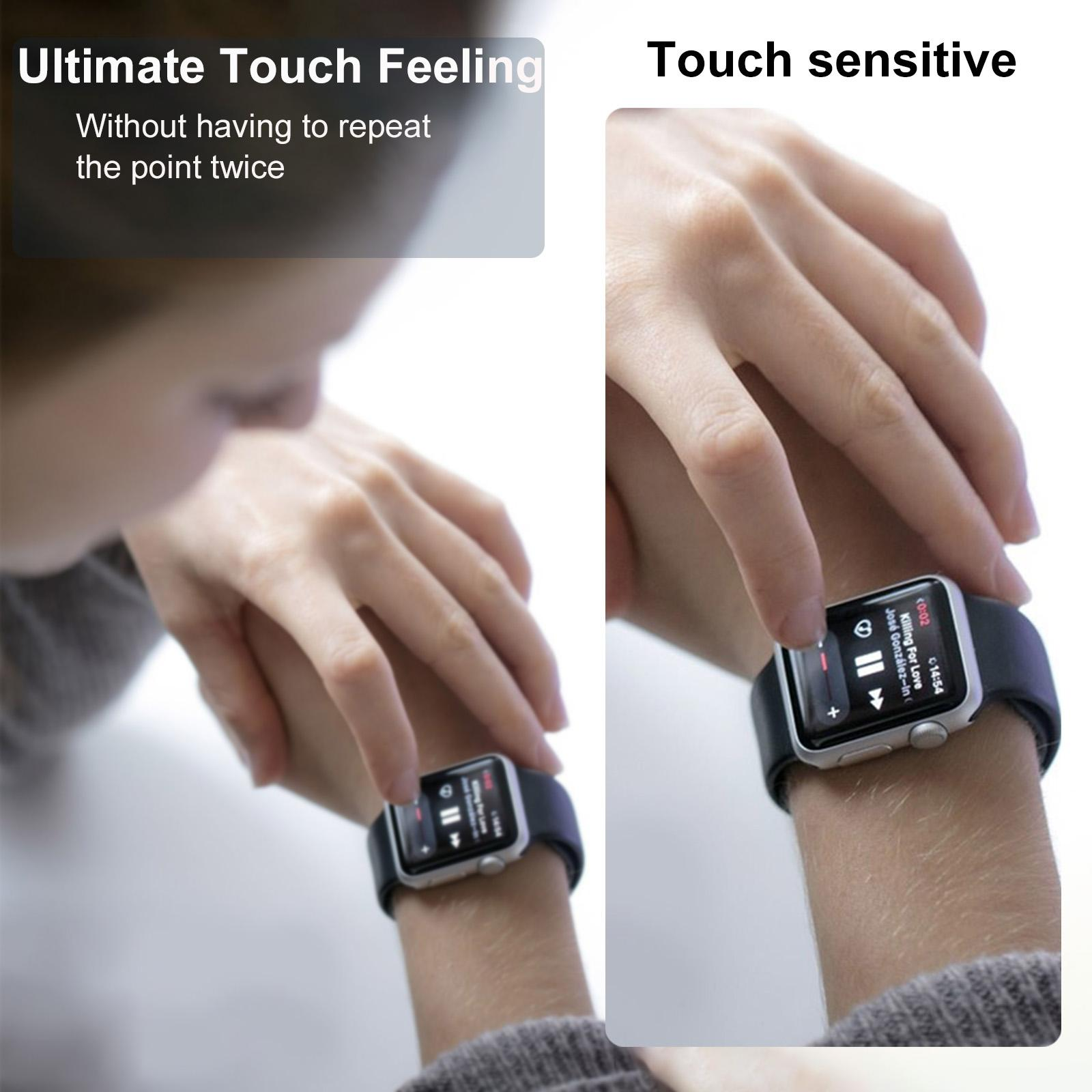 Suitable for Apple Watch Series 6 / 5 / 4 / SE 44mm 2-piece package. Dust-proof and dust-proof protective film kit with anti-drop and anti-dirt feature. Screen-printed tempered film (transparent + black border)