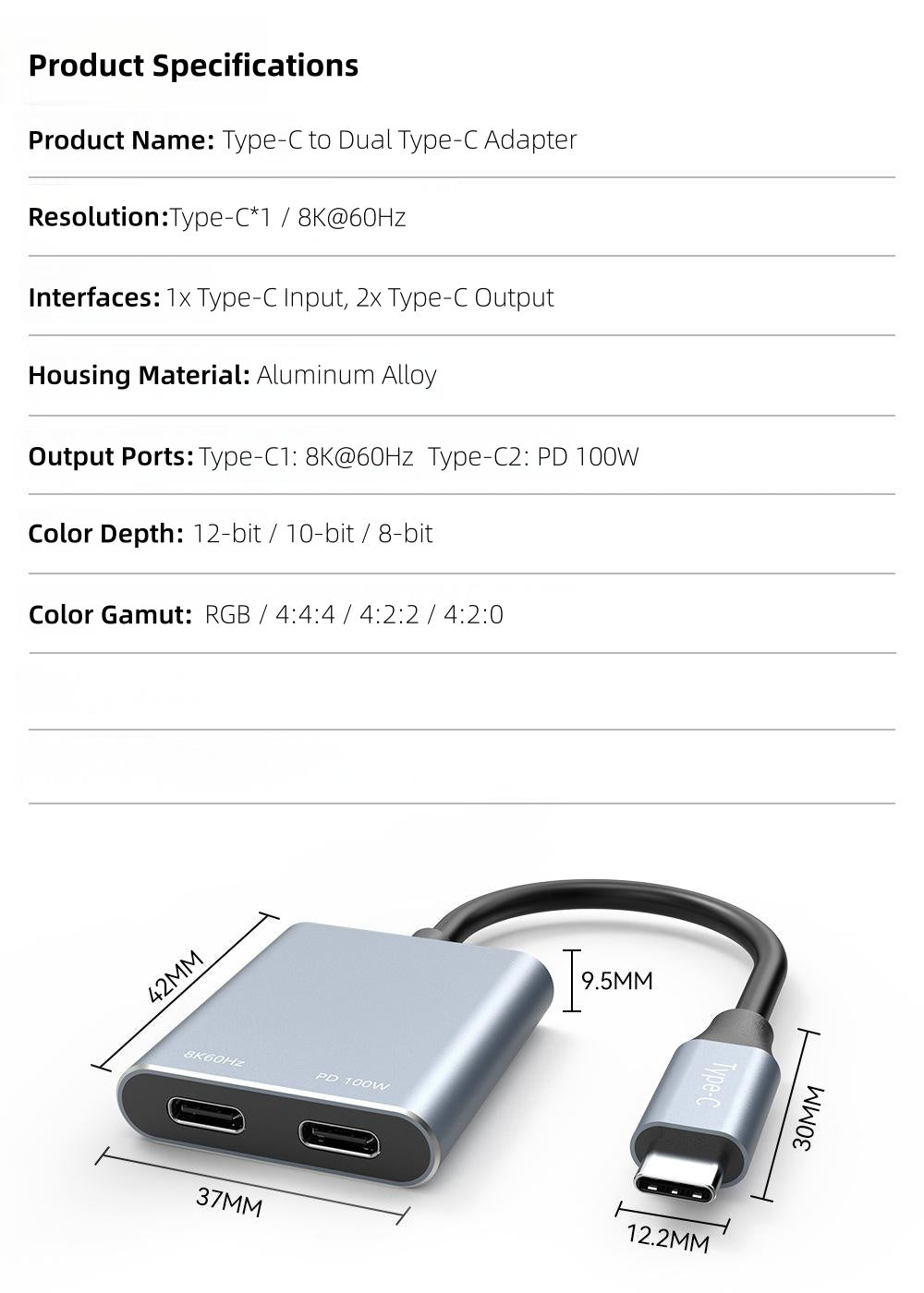 Type-C to AR Glasses and Charging Adapter, Charge and Play, 8K@60Hz 100W PD Fast Charging Compatible with Steam Deck/Switch/ROG Ally/iPhone 17/16/15/Viture/Rokid/Xreal AR Glasses-UH02-27-A