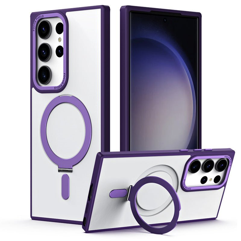 360° Rotatable For Samsung Galaxy S25 Ultra Luxury Magnetic Ring Phone Case Compatible with S25/24/23 Ultra Phone - QGeeM